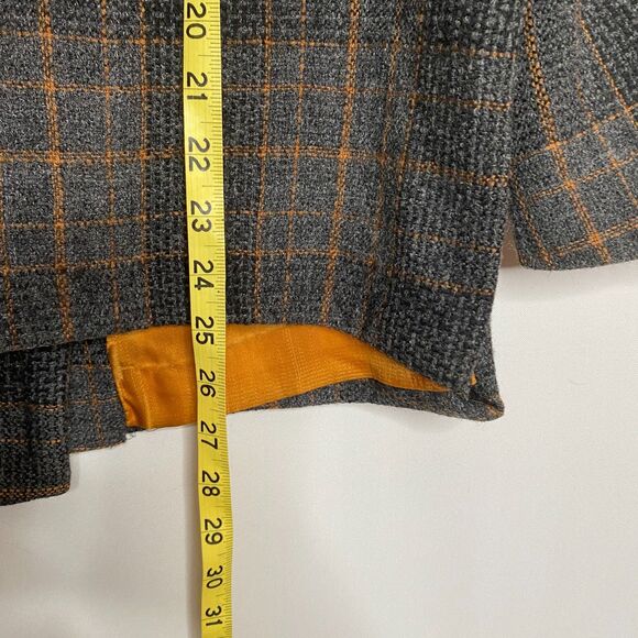 VTG Urban Suburban by Moordale Tweed Coat Gold Satin Lined High Split Side Large - Picture 14 of 14